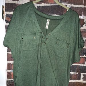 Perseption Olive green tee  like new size 2x